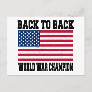 Back to Back World War Champion Postcard
