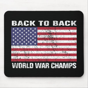 Back to Back World War Champions (distressed) Mouse Pad