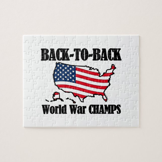 Back-To-Back WW Champs, USA Shape Jigsaw Puzzle (Horizontal)