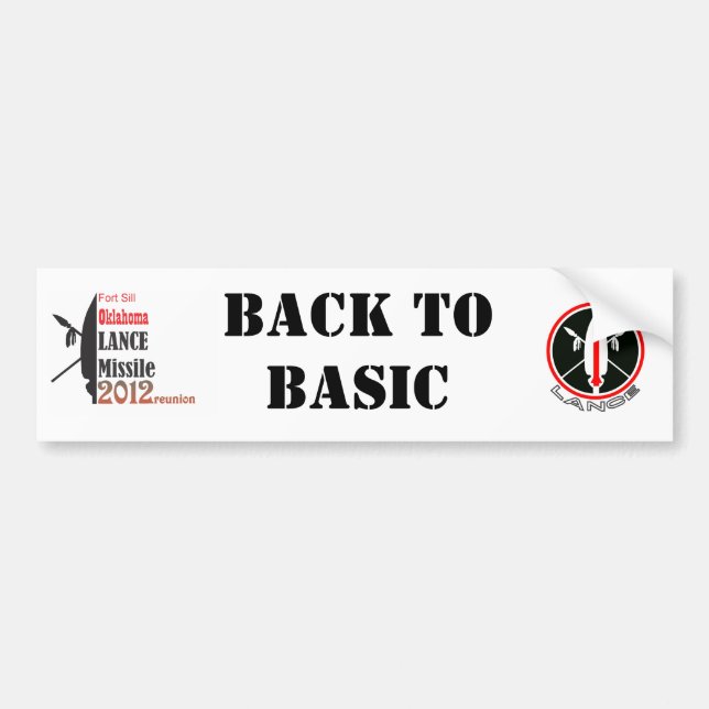 Back to Basic for the 2012 Ft Sill Runion Bumper Sticker (Front)