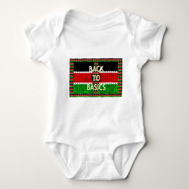 Back to Basics: Kenya Flag Themed Weaving Culture Baby Bodysuit (Front)
