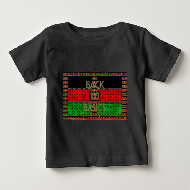 Back to Basics: Kenya Flag Themed Weaving Culture Baby T-Shirt (Front)