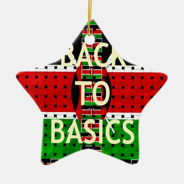 Back to Basics: Kenya Flag Themed Weaving Culture Ceramic Ornament (Front)