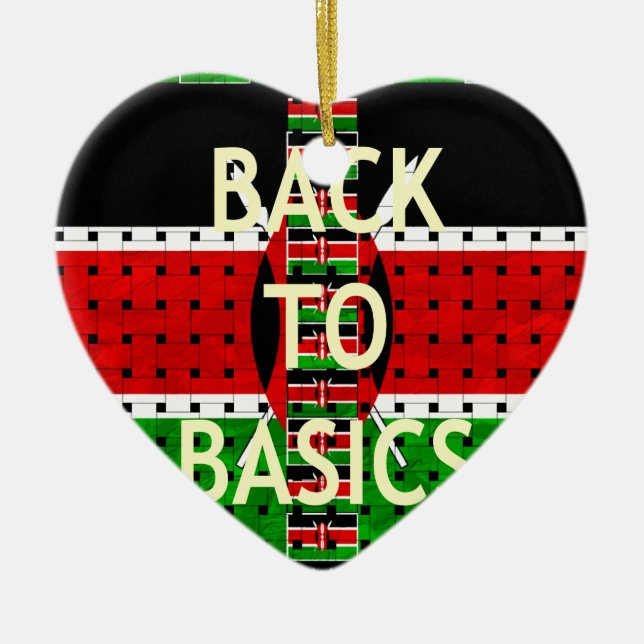 Back to Basics: Kenya Flag Themed Weaving Culture Ceramic Tree Decoration (Front)