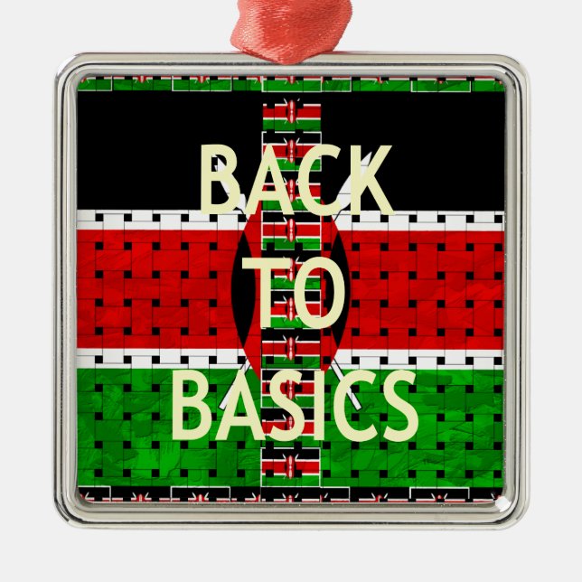Back to Basics: Kenya Flag Themed Weaving Culture Metal Ornament (Front)