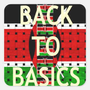 Back to Basics: Kenya Flag-Themed Weaving Culture Square Sticker