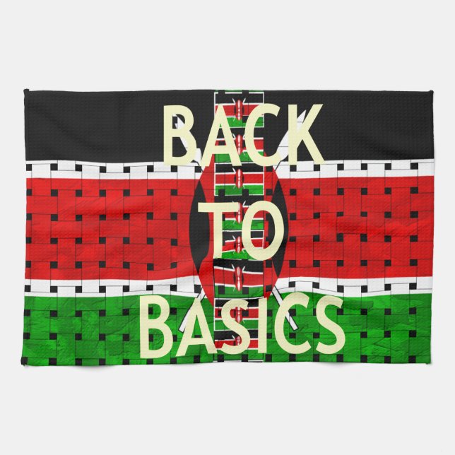 Back to Basics: Kenya Flag Themed Weaving Culture Tea Towel (Horizontal)