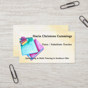 Back To Basics Watercolor Education Business Card