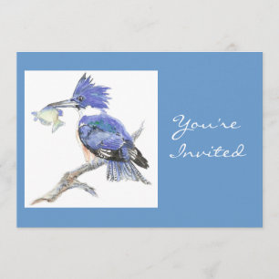 Back to Nature, Kingfisher, Bird , Birthday Party Invitation