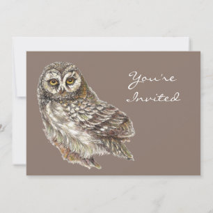 Back to Nature, Owl, Bird, Birthday Party Invitati Invitation