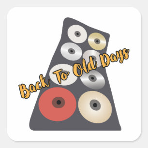 Back to old days cd bag refreshing old day vibes square sticker