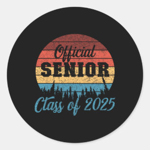 Back To School1 Senior 2025 Classic Round Sticker