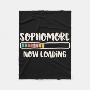 Back To School 10th Grade 10 Sophomore Now Loading Fleece Blanket