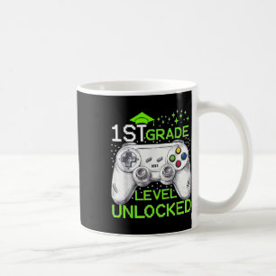 Back To School 1st Grade Level Unlocked Gamer Boys Coffee Mug