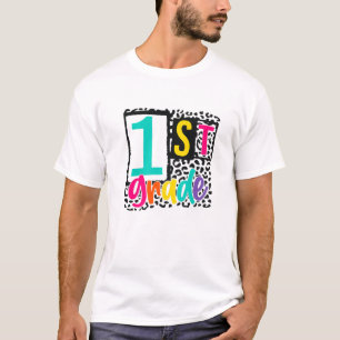 Back To School 1St Grade Student Teacher Leopard T-Shirt