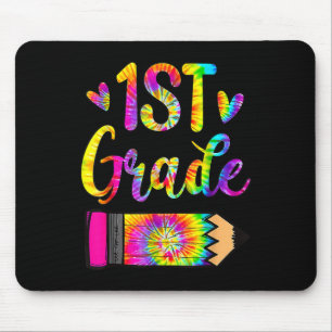 Back To School 1st Grade Teacher Tie Dye Mouse Pad