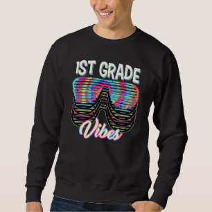 Back To School 1st Grade Vibes Girls Boys Tie Dye Sweatshirt