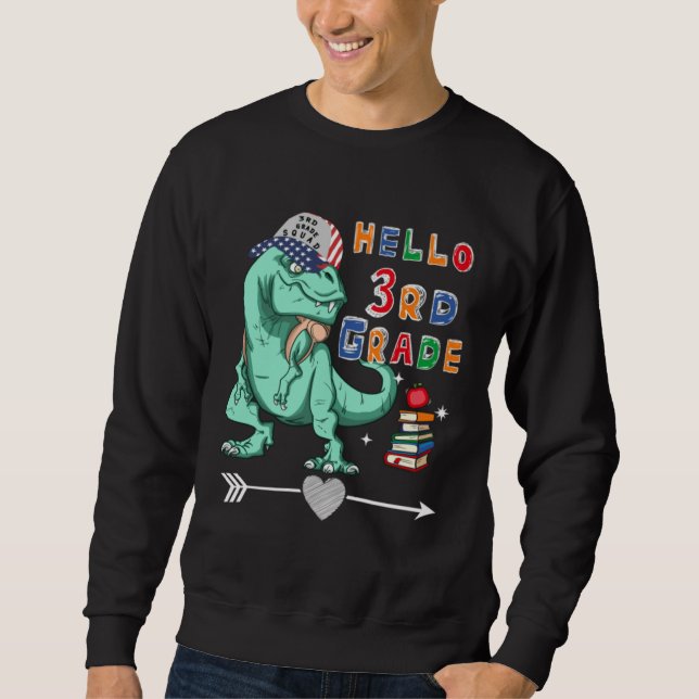 Back To School 2021  Hello 3rd Grade Teacher Kids Sweatshirt (Front)