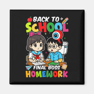 Back To School 2025 Final Boss Homework Magnet