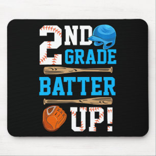 Back To School 2nd Grade Batter Up Baseball First  Mouse Pad