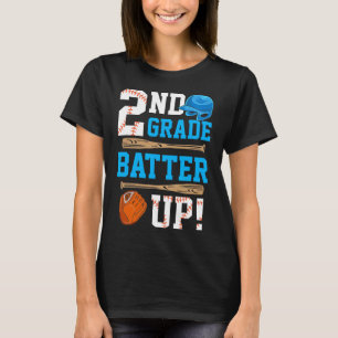 Back To School 2nd Grade Batter Up Baseball First T-Shirt