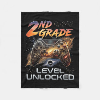 Back To School 2nd Grade Boys Gamer Kids First Day Fleece Blanket