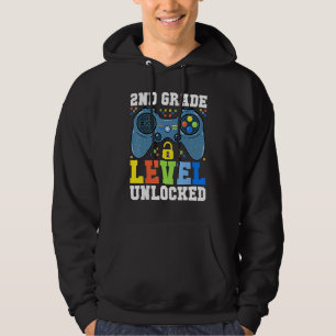 Back To School 2nd Grade Level Unlocked Gamer Boy Hoodie