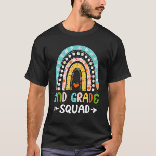 Back To School 2nd Grade Squad Rainbow Teacher Stu T-Shirt