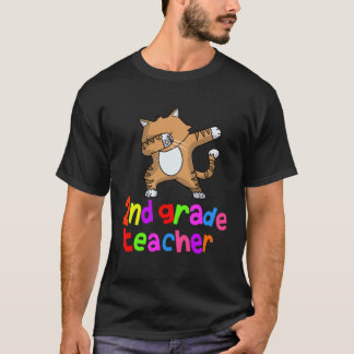 Back to School  2nd Grade Teacher Dabbing Cat Dab T-Shirt