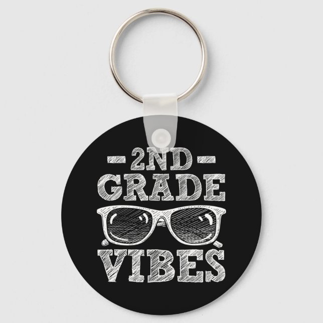 Back To School 2nd Grade Vibes Key Ring (Front)