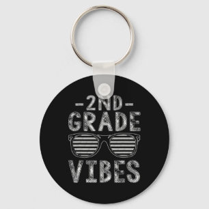 Back To School 2nd Grade Vibes Second Grade Teache Key Ring