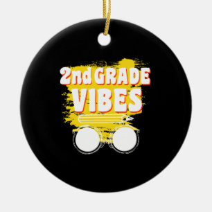 Back To School 2nd Grade Vibes Shirt First Day Kid Ceramic Ornament