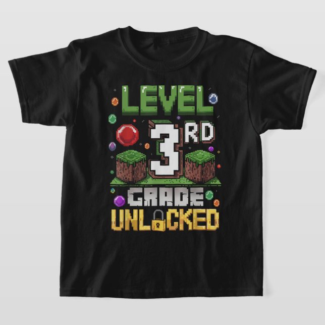 Back to School 3rd Grade Boys Gamer T-Shirt (Laydown)