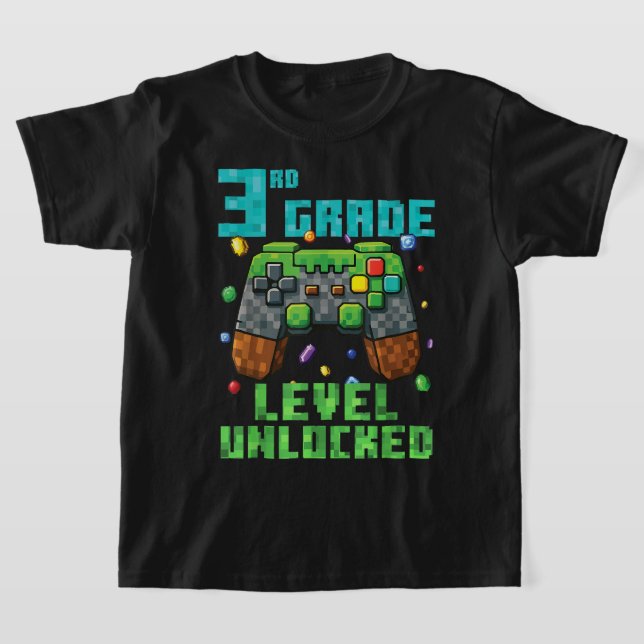 Back to School 3rd Grade Boys Gamer T-Shirt (Laydown)