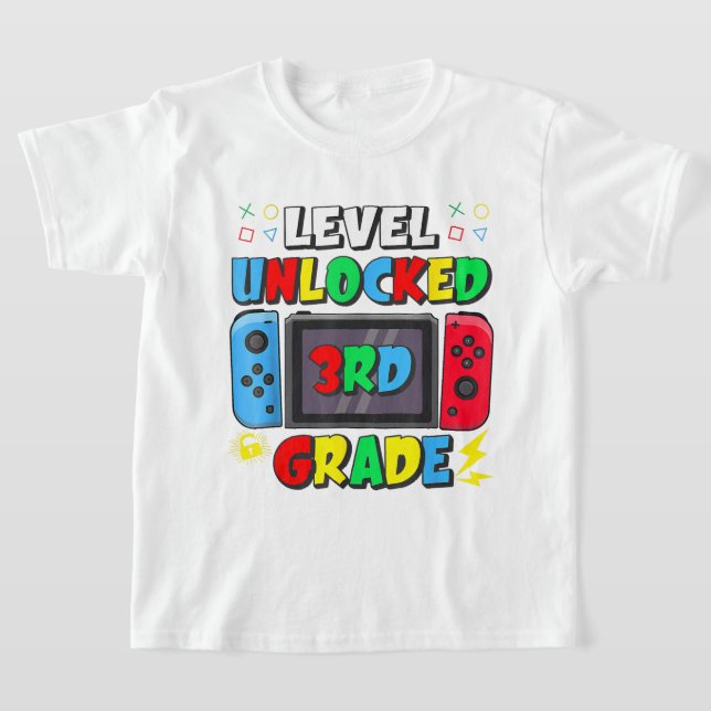 Back to School 3rd Grade Boys Gamer T-Shirt (Laydown)