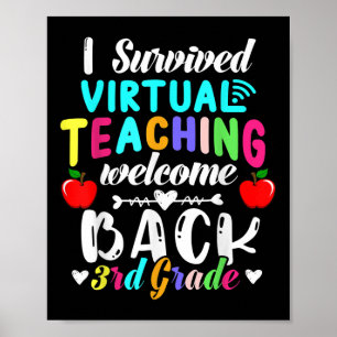 Back To School 3rd Grade I Survived Virtual Teachi Poster