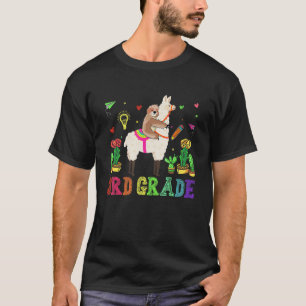 Back To School 3rd Grade Sloth Riding Llama First T-Shirt