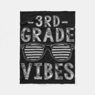 Back To School 3rd Grade Vibes Third Grade Teacher Fleece Blanket