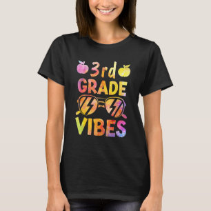 Back to School 3rd Grade Vibes Tie Dye Teacher Kid T-Shirt