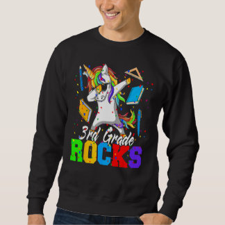 Back To School 3rd Third Grade Rocks Dabbing Unico Sweatshirt