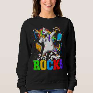 Back To School 3rd Third Grade Rocks Dabbing Unico Sweatshirt