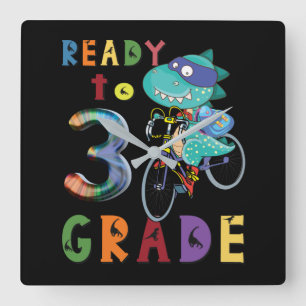 Back To School, 3Th Grade Square Wall Clock