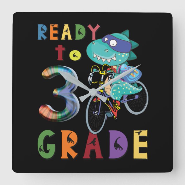 Back To School, 3Th Grade Square Wall Clock (Front)