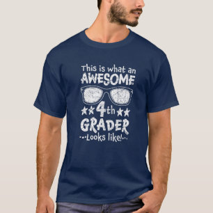 Back To School 4Th Grade Awesome Fourth Grader Loo T-Shirt