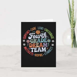 Back To School 4th Grade Dream Team Teacher Care L Card