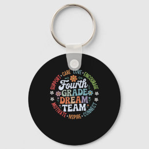 Back To School 4th Grade Dream Team Teacher Care L Key Ring