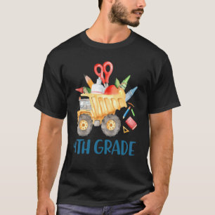 Back To School 4th Grade Monogram Dump Truck Boy G T-Shirt