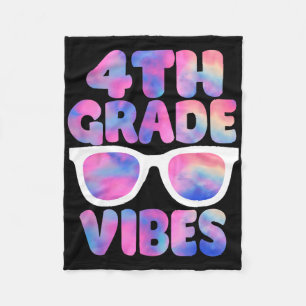 Back To School 4th Grade Vibes First Day Teacher Fleece Blanket