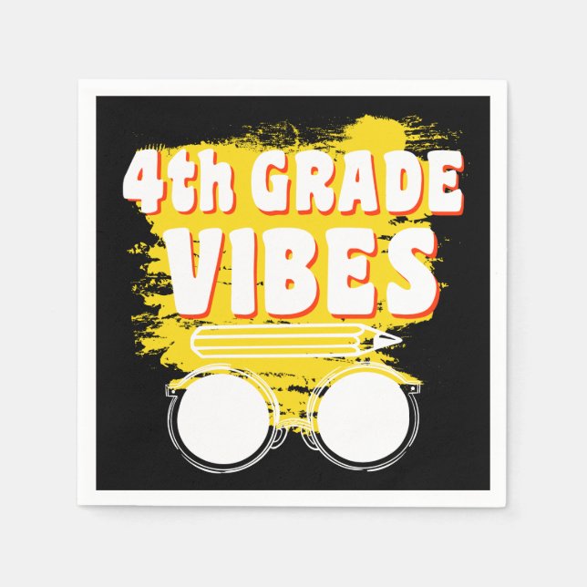 Back To School 4th Grade Vibes Shirt First Day Kid Napkin (Front)