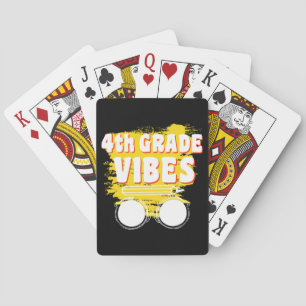 Back To School 4th Grade Vibes Shirt First Day Kid Playing Cards